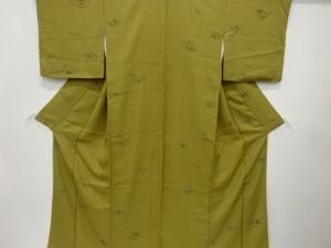 未使用品　抽象木の葉模様　小紋着物